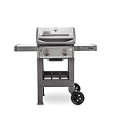 Weber 44000179 Gasgrill Spirit II S-210 mit GBS, Edelstahl Gehäuse, 2 Edelstahlbrenner, GS4 Hochleistungs-Grillsystem, klappbare Seitentische