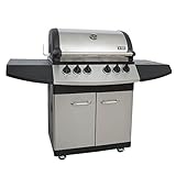 Mayer Barbecue ZUNDA Gasgrill MGG-341 Pro mit Backburner Grillwagen, 4 Brenner 1 Seitenbrenner Grillfläche 70 x 45 cm, für 5 kg Gasflasche